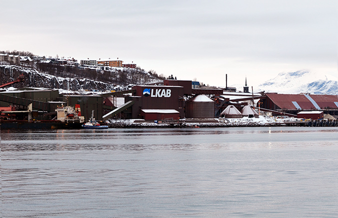 LKAB Malmhamns nya skylt i Narvik